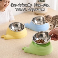Pet Bowl Stainless Steel 15 Degree Tilted Detachable Anti Slip Food Grade For Cats Dogs Assorted
