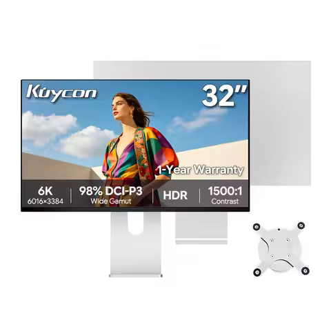 Kuycon G32X 32 Inch 6K IPS Computer Monitor Matte Anti-Glare Screen HDR 6016×3384 218PPI 10Bit 1.07B