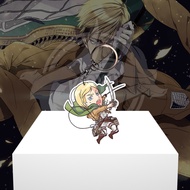 Cute Attack on TITAN Shingeki no Kyojin Erwin Smith Mica Keychain, cute chibi decorative accessory