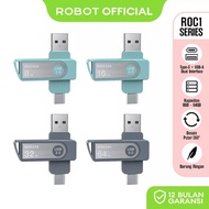 ROBOT Flashdisk Type ROCCO Dual OTG Interface USB and Type C Up to 70MB/s With Storage 8GB/16GB/32GB