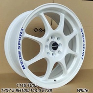TC05 15” 16” 17” 8H100/114.3 ET40 GLOSSY BLACK, WHITE, SILVER, GLOSSY GUN METAL, MATTE BLACK