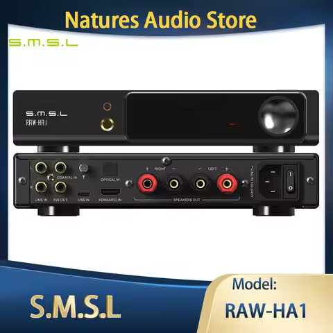 SMSL RAW-HA1 HIFI Desktop 2.1 Channel Power Amplifier MQA USB DAC AMPs Bluetooth 5.1 Support LDAC HD