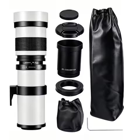 Super Telephoto 420-800mm Lens Kit for Canon - Includes a 2X Converter Lens, Achieves a 1600mm Focal