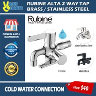 Rubine Alta Chrome Matte 2 Way Tap Brass / Stainless Steel / Matt Black Cold Water ALTA T91331 / T91331SS / T91331BK