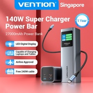Vention 27000mAh 140W PD 3.1 Max 3-way Fast Charging Power Bank LED Display for Laptop/Phone/Tablet 