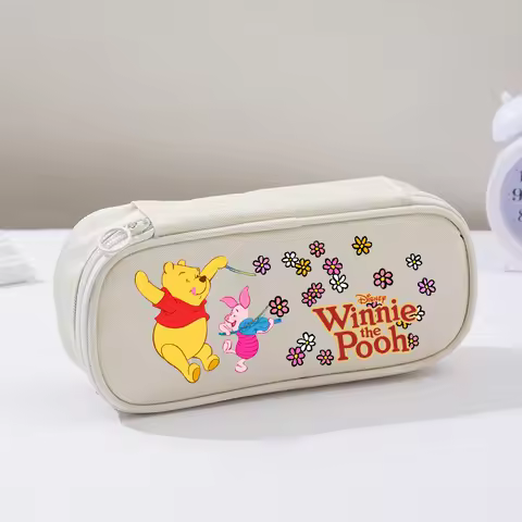 Winnie The Pooh Anime Tigger Pencil Box Stationery Storage Bag Oxford Cloth Multi-layer Student Penc