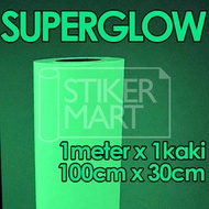 Stikermart Superglow Glow In The Dark Sticker - Emergency Exit Sign Sticker Luminous Sticker Waterp