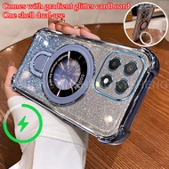 Case for Honor X6A X6B X8A X8B X8C 4G 5G phone case with four corner anti drop U magnetic bracket fl