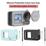 Silicone Protective Cover DJI 5 Pro Lens Cap Anti-drop Full Protector Case Sleeve For Action 4/3 Cam