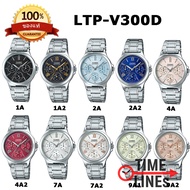 CASIO ของแท้ รุ่น LTP-V300D นาฬิกาข้อมือผู้หญิง หลายเข็ม สายสแตนเลส พร้อมกล่องและรับประกัน 1ปี LTPV300