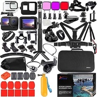 Husiway Accessories Kit for Gopro Hero 11 10 9 Black Waterproof Housing Silicone Case Glass Screen Protector Bundle Compatible with Gopro11 Gopro10 Gopro9 Hero10 Hero11 Hero9 Action Camera 62E