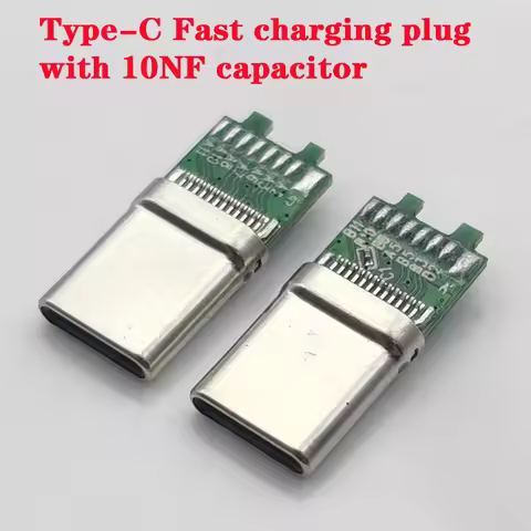 2-10pcs USB TYPE-C Male Connector 24Pin PCB Board Fast Charging Welding Wire Charging Plug 16 Solder