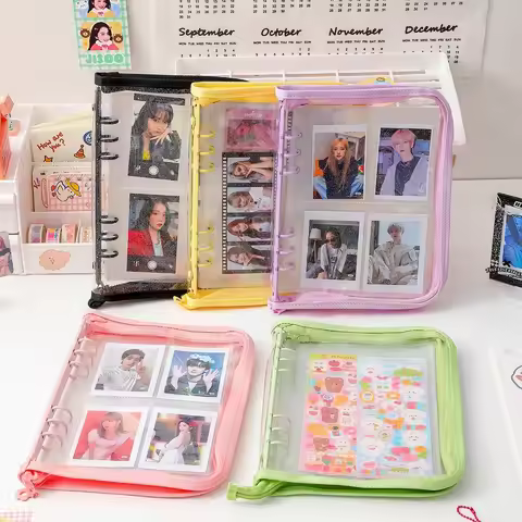 A5 Binder Cute A5 Ring Pockets Binder Macaron Ring Filing Cabinet Transparent Binder HYJ02