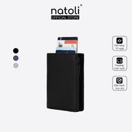 Smart men's leather Wallet Natoli brand, vertical, double-folding, high-end card holder Ryder Wallet