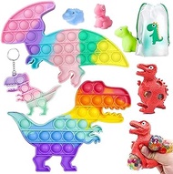 Push Pop Fidget Toy Kits, Push Pop Bubble Fidget Sensory Toy Dinosaur Fidget Pack Relieves Stress and Anxiety Toys for Kids Adults Pop Keychain/Stress Ball/ Mochi Squishy Toy (Parasaurolophus Kit)