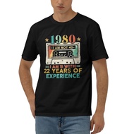 In Stock Funny Cotton Tee May 1980 40Th Birthday Gift 22 Years Of Experience Cotton T-Shirt