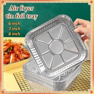 Thickened Square Air Fryer Disposable Baking Aluminum Foil Tin Tray 6/7/8 inch Non-Stick air fryer p