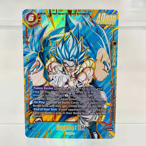 Dragon Ball Gogeta: BR FB09-121 EN Card with Gold Foil & Holographic Texture,DIY Perfect Condition P
