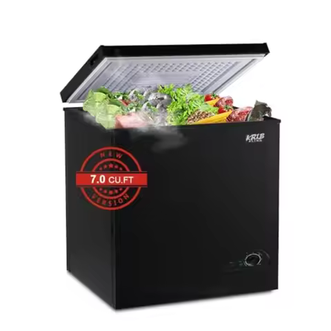 Chest Freezer 7.0 cu.ft Mini Adjustable Thermostat Compact Deep Freezer Top Door Low Noise with Remo