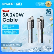 ANKER Zolo USB C to USB C Cable Braided and Dirt-Free Type C Fast Charging Cable Slim Connector