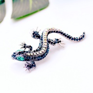 belong.my  Gecko Rhinestone Painted Brooch Crystal Brooch Dress, Bag, Hat Accessories