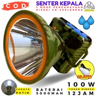 Senter Kepala KISEKI 100 WATT BODY LORENG CK 299 100w 100/200 Watt Super Led Baterai Lithium 5000mAh