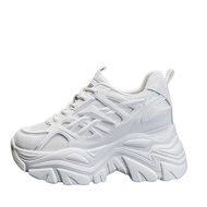 Sepatu Wanita Putih Korea Style WL76 Sneakers Cewek Sol Tinggi Bertali Cocok Untuk Hangout Original