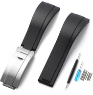 20mm 21mm 22mm Rubber Watch Band For Rolex Cosmograph Daytona,Submariner,Yacht-Master,GMT-Master,Sea