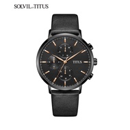 Solvil et Titus W06-03258-005 Men's Quartz Analogue Watch in Black Dial and Leather Strap