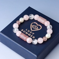 LUCYSUMMER กำไลข้อมือหิน Rose Quartz Strawberry Quartz Pearl Himalaya Quartz