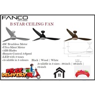 Installation promotion FANCO B-STAR DC Motor Ceiling Fan with 3 Tone LED Light Kit and Remote Control  singapore waranty