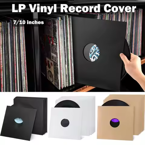 New 7/10 Inch Vinyl Records Sleeve Kraft Paper Reusable Outer Record Sleeves Square Record Storage B
