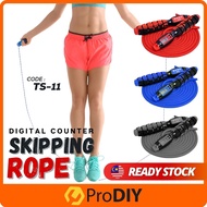 TS-11 Skipping Rope Digital Counter 4 Modes Count in KM Miles Calories 360 Degree Rotation Nylon Rop