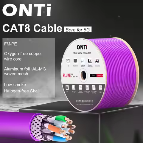 ONTi RJ45 CAT8 SHIELDED CABLE 40Gbps 2000MHz S/FTP 22AWG 4PR OXYGEN-FREE COPPER LSZH ANSI/TIA 568C.2