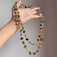 Medieval Necklace Bohemian Colorful Beaded Double Layer Necklace 2025 Retro Light Luxury Design Vaca