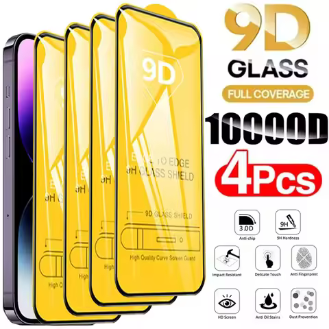 9D Screen Protector Tempered Glass for iPhone 16 Pro Max 17 16e 15 14 13 12 11 Protective Glass for 