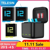 TELESIN 1750mAh Battery Charger For GoPro 12 Hero 12 GoPro11 10 9  with  Storage Fast Charging Charger Action Camera Accessories