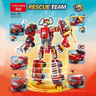 Six-in-One Small Particle Deformation Robot Space Building Blocks Children's Educational Asse