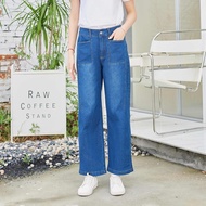 Eyouth 10118 women jeans high waist wide leg loose ladies long denim pants