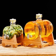 High Temperature-resistant Glass Green Plum And Bayberry Bubble Wine Bottle With Faucet Bubble Wine 