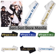 Groom to be team groom sash bachelor party for groom