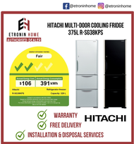 Hitachi Multi-Door Cooling Fridge 375L R-SG38KPS GBK  R-SG38KPS GS