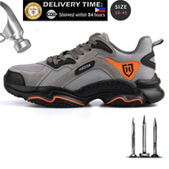 Men's steel toe work boots, safety shoes, casual breathable outdoor shoes, anti-puncture safety shoes for men steel toe