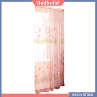 redbuild|  Flower Pattern Voile Rod Pocket Window Curtain Sheer Drape Home Bedroom Decor