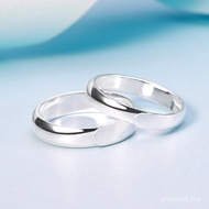 Couple S999 Sterling Silver Ring Male Female Couple Ring Student Pure Silver Ring Glossy Index Finge