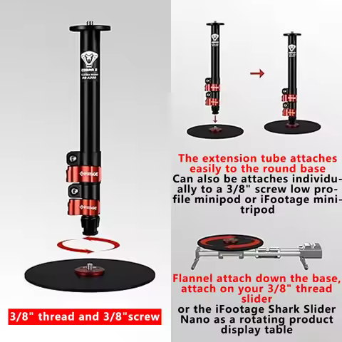 IFOOTAGE Aluminum Round Base Monopod Cobra2 RB-A200 22'' RB-A300 59'' Table Top Video Monopod Payloa