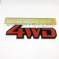 Aluminium Alloy 3D Car Logo - 4WD Design Red