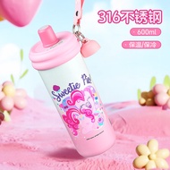 Disney Mickey Mouse แก้วน้ำสแตนเลส 316 ความจุขนาดใหญ่ พร้อมสตรีท ด้ามจับแบบพกพา แก้วน้ำเย็นได้ 6 ชั่