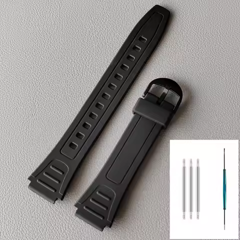 For Casio W-800H W-217H Watch Strap 18mm Watchband Resin Rubber Bracelet Waterproof Band Dustproof W