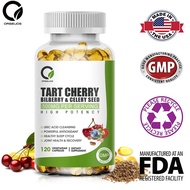 Tart Cherry Extract Capsules 500mg|Advanced Uric Acid Cleanse for Joint Comfort, Healthy Sleep Cycles&amp;Muscle Recovery|100% Vegan, Non-GMO